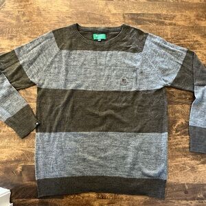 Matix Men's Crewneck Sweater - grey & brown Stripes